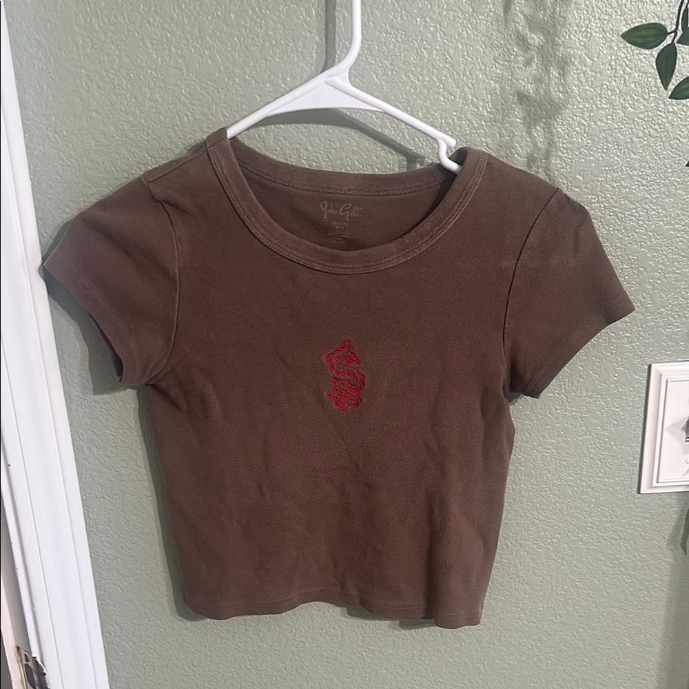 Brandy Melville Brown Fitted Crop Top